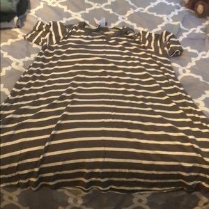 Green and white stripe tunic